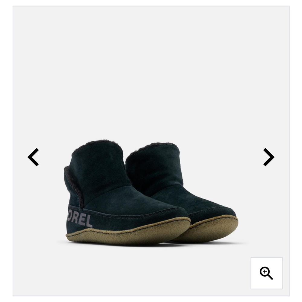 Sorel Black Suede Slip-On Slipper Booties